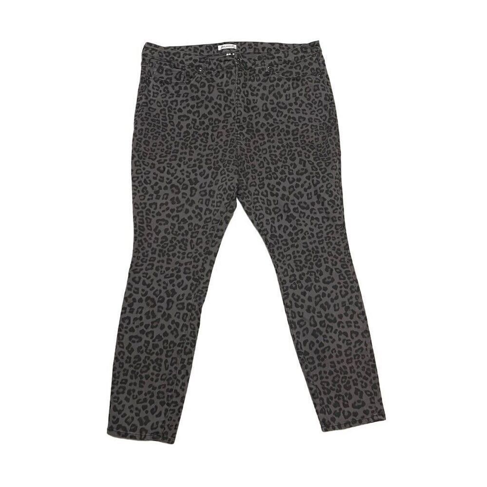 Good American Womens Plus Size 22 Good Legs Skinny Animal Leopard Jeans Pant